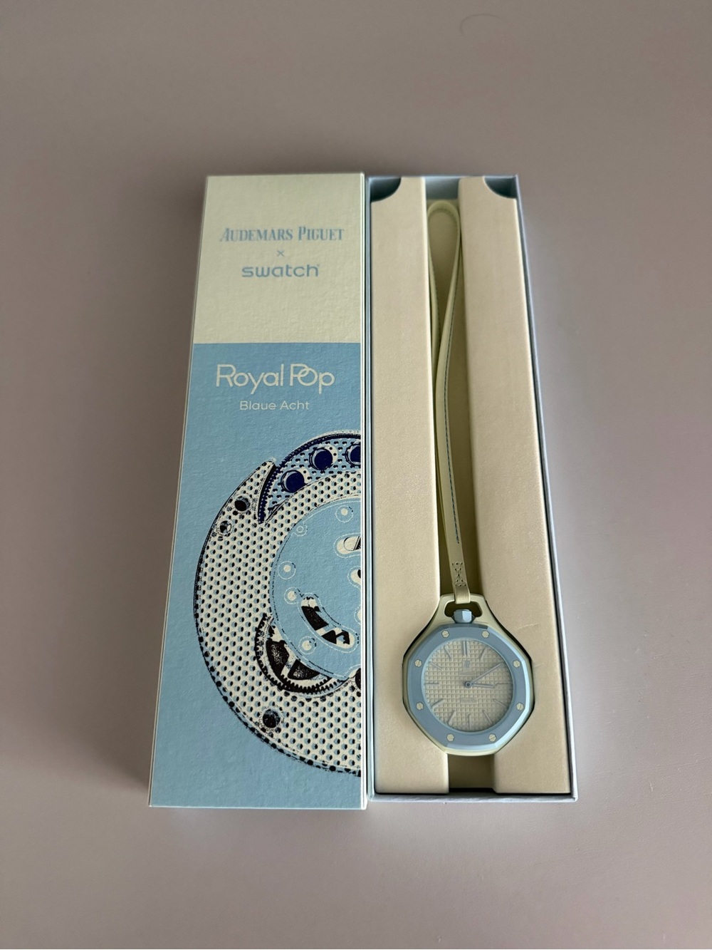 Swatch Royal Pop Watch - Light Blue and Cream